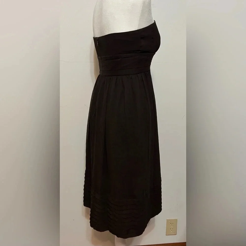 J. Crew Strapless Silk Chiffon Dress. Size 0.  Chocolate brown